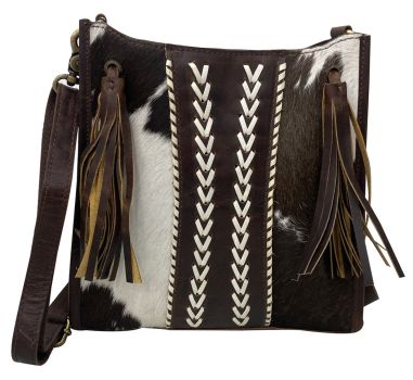 Klassy Cowgirl Hair on Cowhide Leather Conceal Carry Crossbody Bag